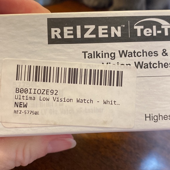 Large face watch for low vision. Big numbers. Black leather band. Not worn. NWB! - Picture 5 of 5
